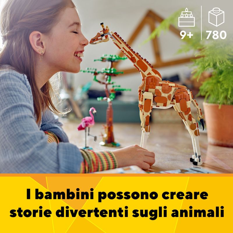 LEGO-Creator-31150-3in1-Animali-del-Safari-Giocattolo-Trasformabile-da-Giraffa-in-2-Gazzelle-o-Leone--Giochi-per-Bambini-9-