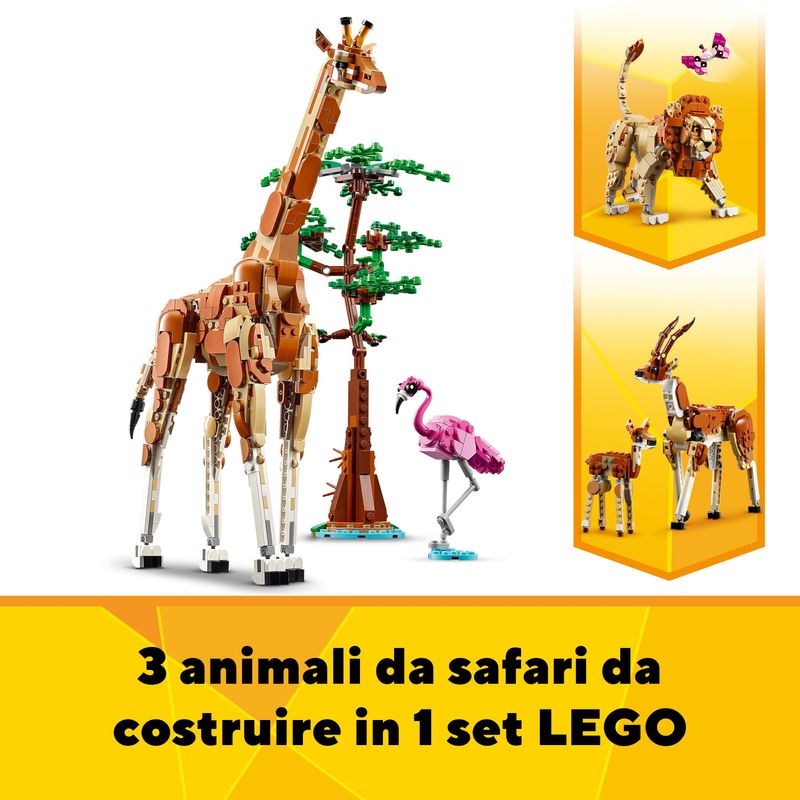 LEGO-Creator-31150-3in1-Animali-del-Safari-Giocattolo-Trasformabile-da-Giraffa-in-2-Gazzelle-o-Leone--Giochi-per-Bambini-9-