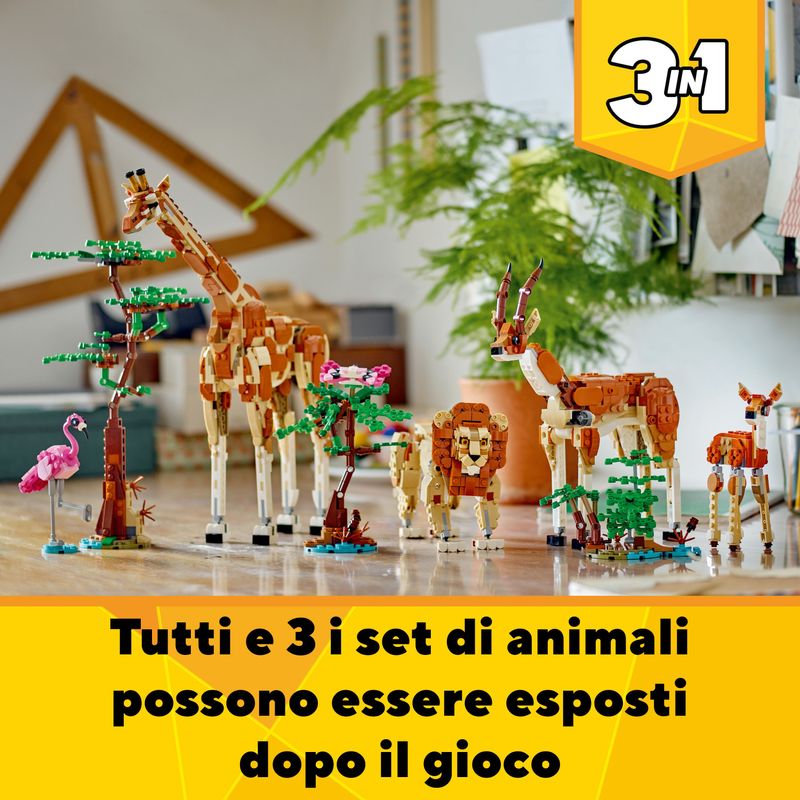 LEGO-Creator-31150-3in1-Animali-del-Safari-Giocattolo-Trasformabile-da-Giraffa-in-2-Gazzelle-o-Leone--Giochi-per-Bambini-9-