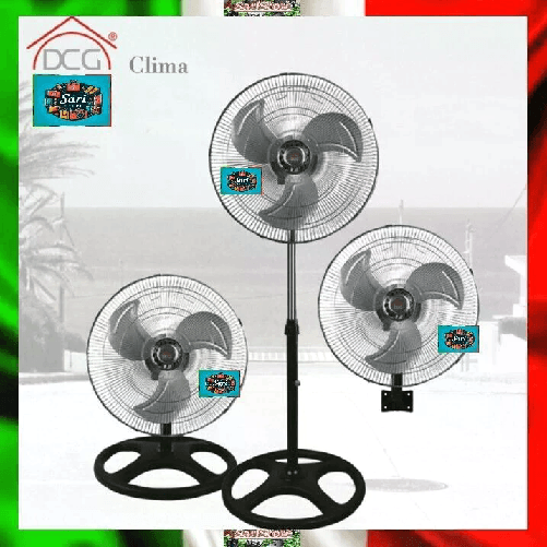 DCG Ventilatore 3 in 1 Piantana , Tavolo , Muro – 3 Velocità, Ø 45cm, Oscillante