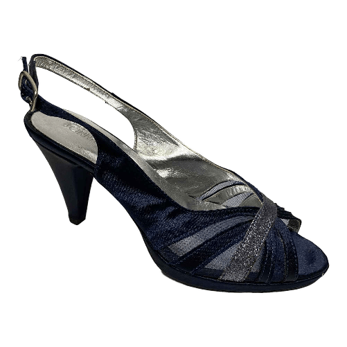 DONNA CLAUDIA SCARPE DECOLTE SANDALI TACCO DONNA CLAUDIA 108 RASO BLU ORIGINALE PE