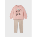 MAYORAL COMPLETO FELPA LEGGINGS BAMBINA MAYORAL 4789 COTONE ROSA ORIGINALE AI 2024