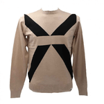 RICHMOND X MAGLIA MAGLIONE UOMO RICHMOND X UMA23045MA BEIGE ORIGINALE AI 2024