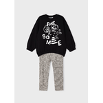 MAYORAL COMPLETO FELPA LEGGINGS BAMBINA MAYORAL 4791 COTONE BEIGE ORIGINALE AI 2024