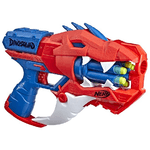 Hasbro Nerf DinoSquad - Blaster lancia-dardi Raptor-Slash, con tamburo rotante da 6 dardi, azione raffica di colpi