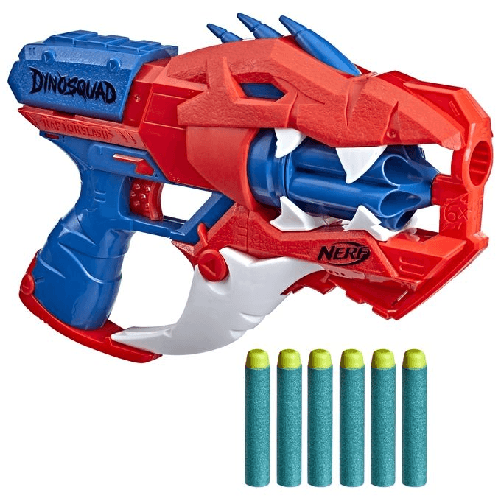 Nerf-DinoSquad---Blaster-lancia-dardi-Raptor-Slash-con-tamburo-rotante-da-6-dardi-azione-raffica-di-colpi-include-6-dardi-originali-Elite