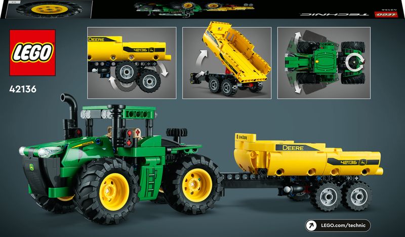 LEGO-Technic-42136-John-Deere-9620R-4WD-Tractor-Giochi-Creativi-Trattore-con-Rimorchio-Replica-Modello-da-Costruzione