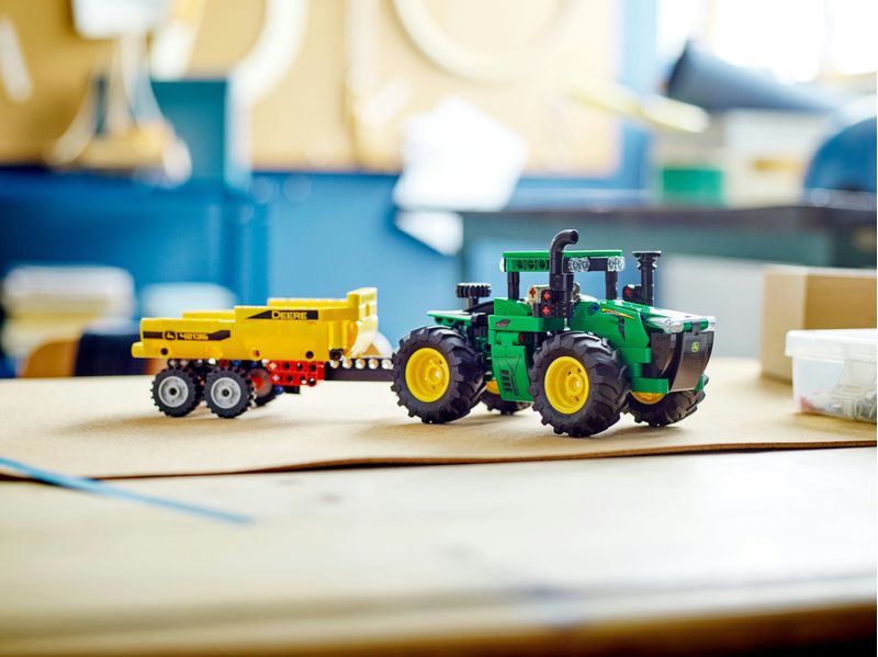 LEGO-Technic-42136-John-Deere-9620R-4WD-Tractor-Giochi-Creativi-Trattore-con-Rimorchio-Replica-Modello-da-Costruzione