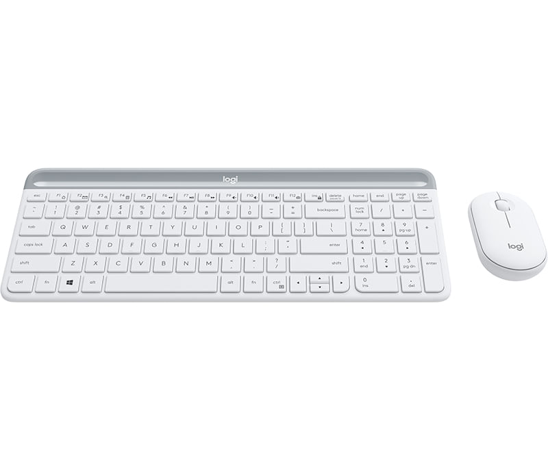 Logitech-MK470-tastiera-Mouse-incluso-USB-Spagnolo-Bianco