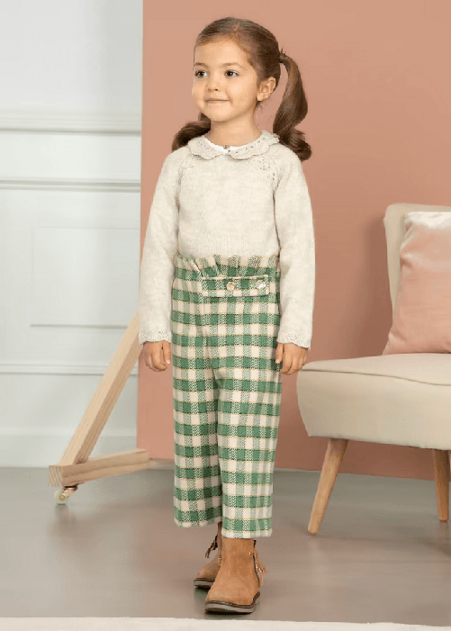 ABEL & LULA by MAYORAL  PANTALONE PALAZZO ABEL E LULA MAYORAL RAGAZZA 5775 55 VERDE ORIGINALE AI 2024