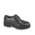 VALLEVERDE SCARPE DERBY CASUAL DONNA VALLEVERDE42501 PELLE NERO ORIGINALE AI 2025