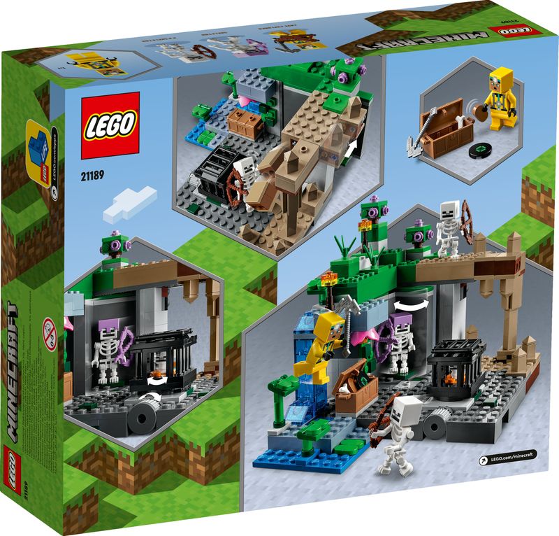 LEGO-Minecraft-21189-Le-Segrete-dello-Scheletro-Set-di-Costruzioni-con-Personaggi-e-Balestra-Giocattolo-Giochi-per-Bambini
