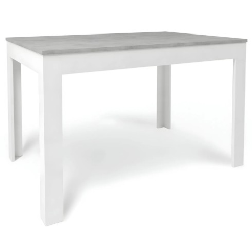 BricoShop24 Tavolo Allungabile da Pranzo 120x80 cm Cemento e Bianco