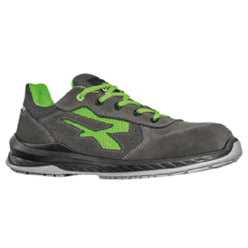 U-Power Calzatura di sicurezza Denver S1P - numero 47 - pelle scamosciata/mesh - nero/verde - U-Power