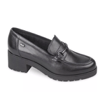 VALLEVERDE SCARPE MOCASSINO TACCO DONNA VALLEVERDE 16123 PELLE NERO ORIGINALE AI 2025