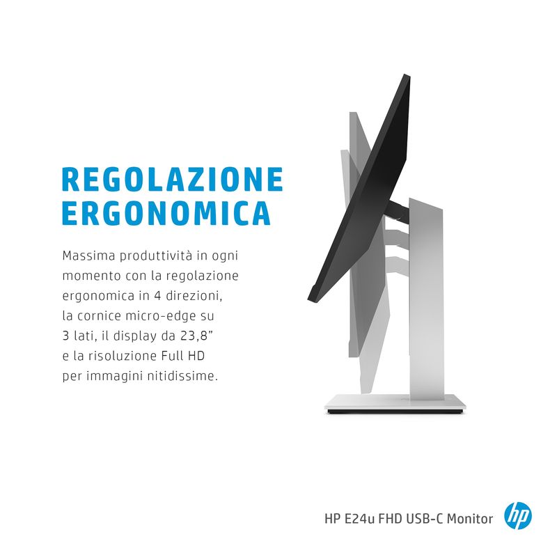 HP-E24u-G4-605-cm--23.8---1920-x-1080-Pixel-Full-HD-LCD-Nero-Argento