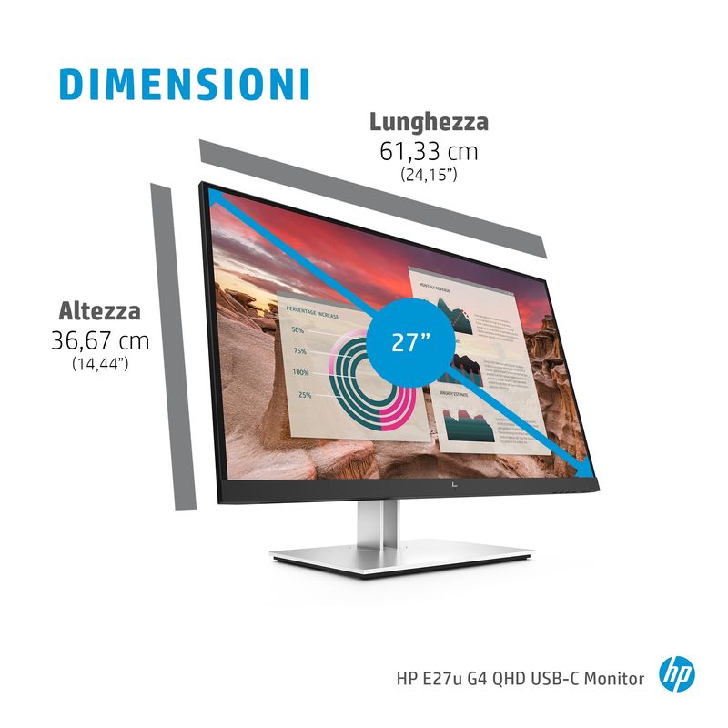 HP-E24u-G4-605-cm--23.8---1920-x-1080-Pixel-Full-HD-LCD-Nero-Argento