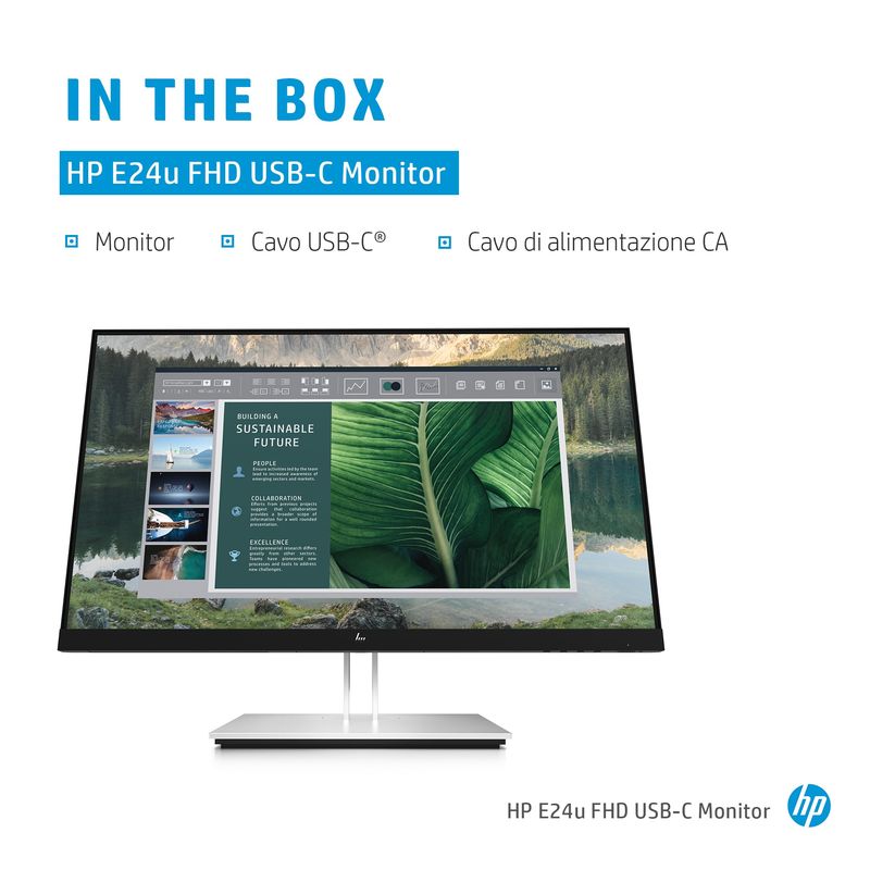 HP-E24u-G4-605-cm--23.8---1920-x-1080-Pixel-Full-HD-LCD-Nero-Argento