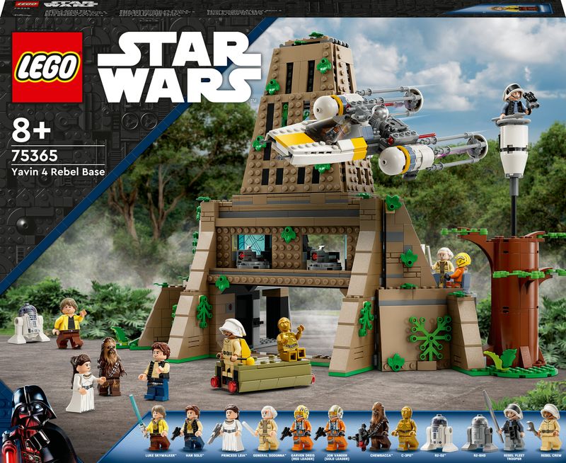 LEGO-75365-Star-Wars--A-New-Hope-Base-Ribelle-su-Yavin-4-con-10-Minifigure-2-Droidi-Starfighter-Y-wing-e-Sala-Comando