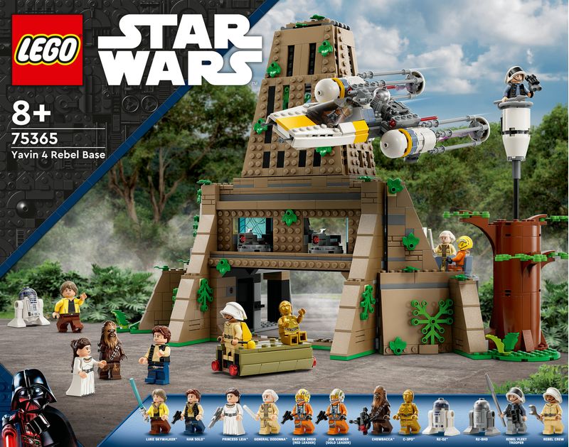 LEGO-75365-Star-Wars--A-New-Hope-Base-Ribelle-su-Yavin-4-con-10-Minifigure-2-Droidi-Starfighter-Y-wing-e-Sala-Comando