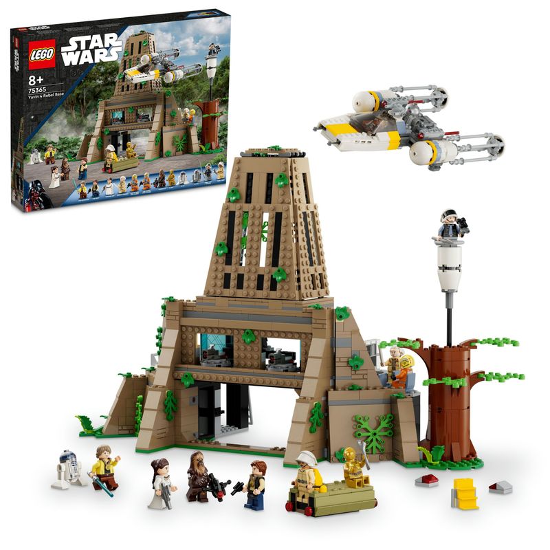 LEGO-75365-Star-Wars--A-New-Hope-Base-Ribelle-su-Yavin-4-con-10-Minifigure-2-Droidi-Starfighter-Y-wing-e-Sala-Comando