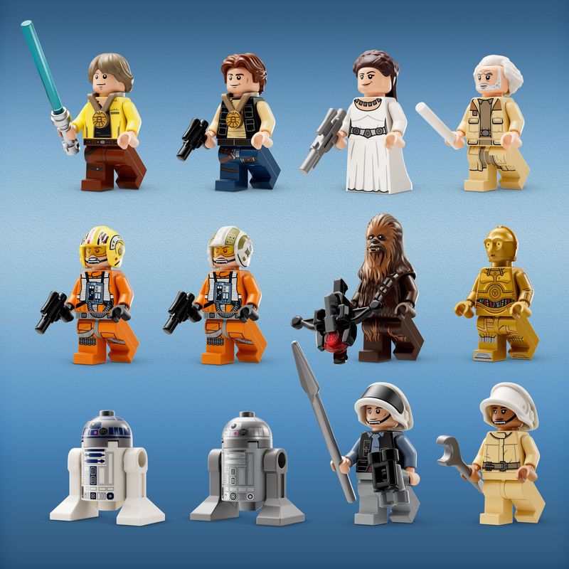 LEGO-75365-Star-Wars--A-New-Hope-Base-Ribelle-su-Yavin-4-con-10-Minifigure-2-Droidi-Starfighter-Y-wing-e-Sala-Comando