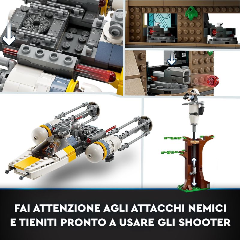 LEGO-75365-Star-Wars--A-New-Hope-Base-Ribelle-su-Yavin-4-con-10-Minifigure-2-Droidi-Starfighter-Y-wing-e-Sala-Comando