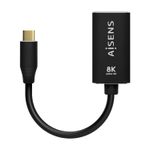 Aisens-Conversor-Aluminio-USB-C-a-Displayport-8K-60Hz---USB-C-M-DP-H---15cm---Color-Negro