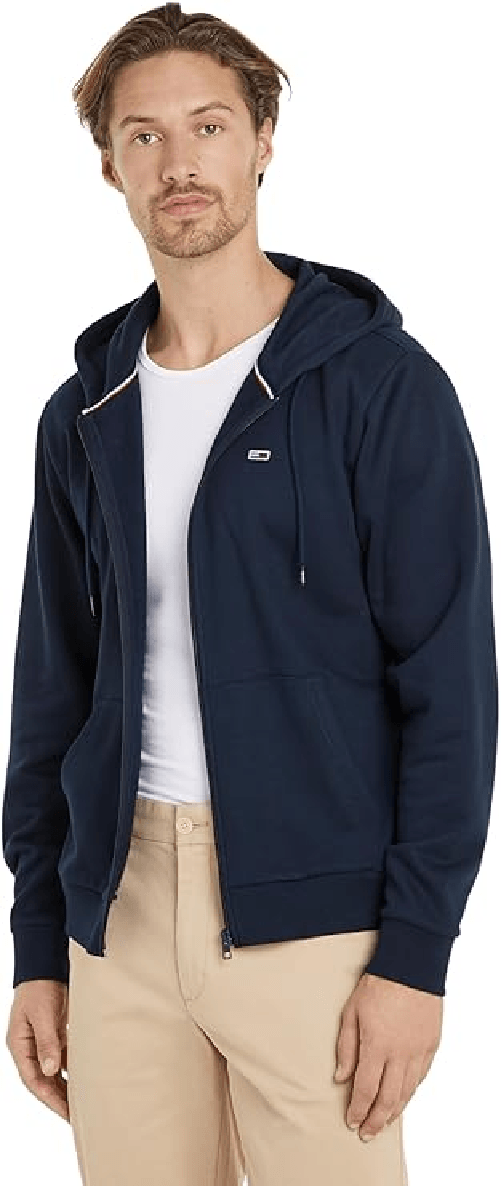 TOMMY JEANS MAGLIA FELPA FELPE UOMO TOMMY JEANS DM0DM20498 COTONE BLU ORIGINALE AI 2025