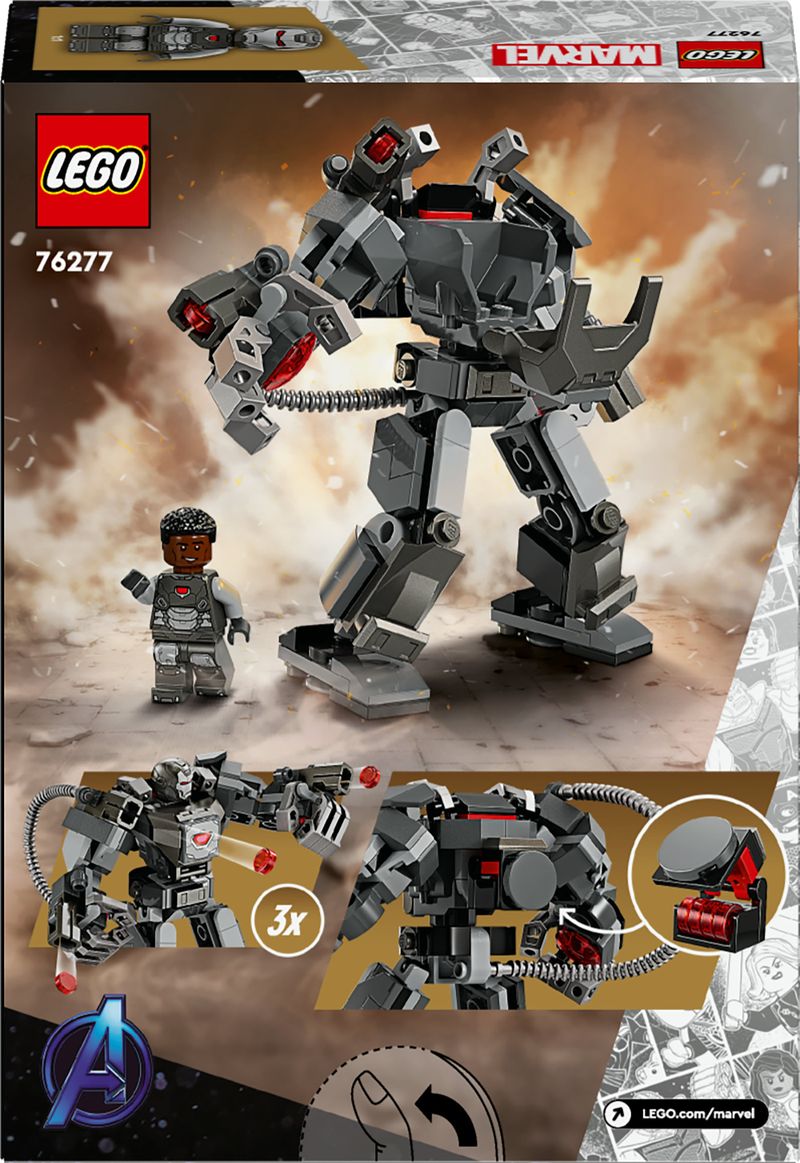 LEGO-Marvel-76277-Mech-di-War-Machine-Giocattolo-Action-Figure-per-Bambini-6--Anni-Supereroe-con-3-Shooter-Personaggio-MCU