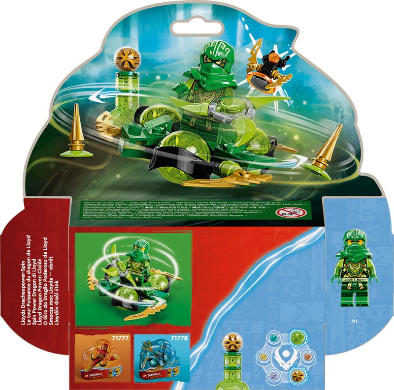 LEGO-NINJAGO-71779-Spin-Power-Dragon-di-Lloyd-Trottola-Giocattolo-da-Collezione-Piccolo-Regalo-Ninja-per-Bambini-6--Anni