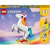 LEGO-Creator-31140-Unicorno-Magico-con-Arcobaleno-Set-3-in-1-con-Animali-Giocattolo-Fantastici-Cavalluccio-Marino-e-Pavone