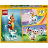 LEGO-Creator-31140-Unicorno-Magico-con-Arcobaleno-Set-3-in-1-con-Animali-Giocattolo-Fantastici-Cavalluccio-Marino-e-Pavone
