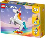 LEGO-Creator-31140-Unicorno-Magico-con-Arcobaleno-Set-3-in-1-con-Animali-Giocattolo-Fantastici-Cavalluccio-Marino-e-Pavone