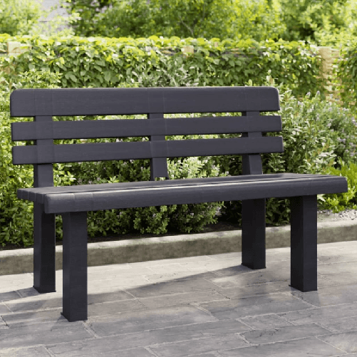 VidaXL Panchina da Giardino Antracite 110x52x71 cm in Polipropilene