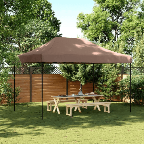 VidaXL Tenda da Festa Pieghevole Pop-Up Marrone 410x279x315 cm