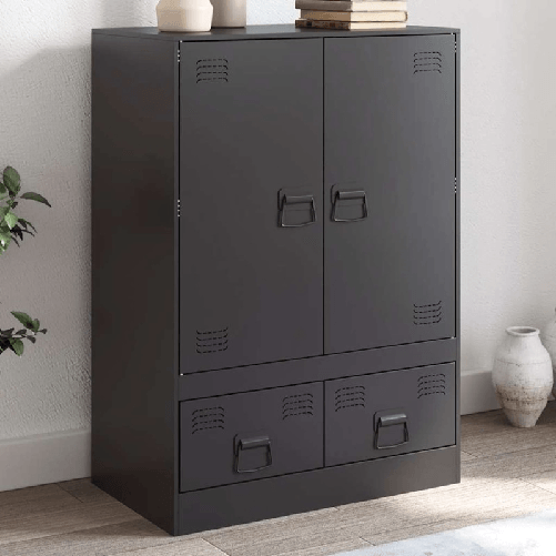 VidaXL Credenza Nera 67x39x95 cm in Acciaio