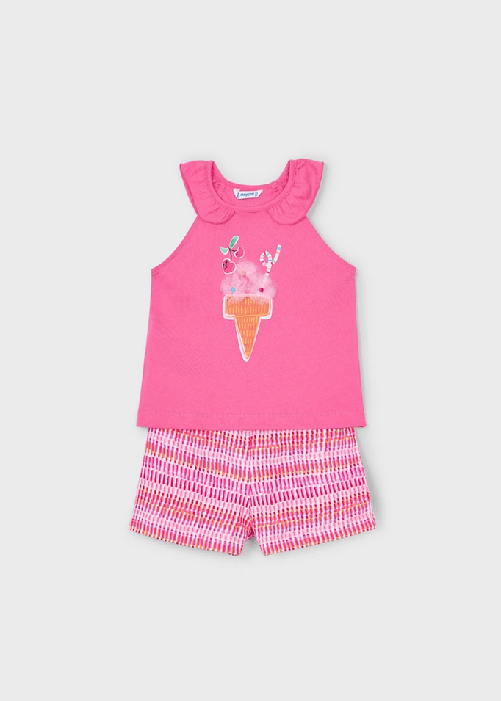 MAYORAL COMPLETO T SHIRT SHORT BAMBINA MAYORAL 3214 03214 67 ROSA ORIGINALE PE 2025