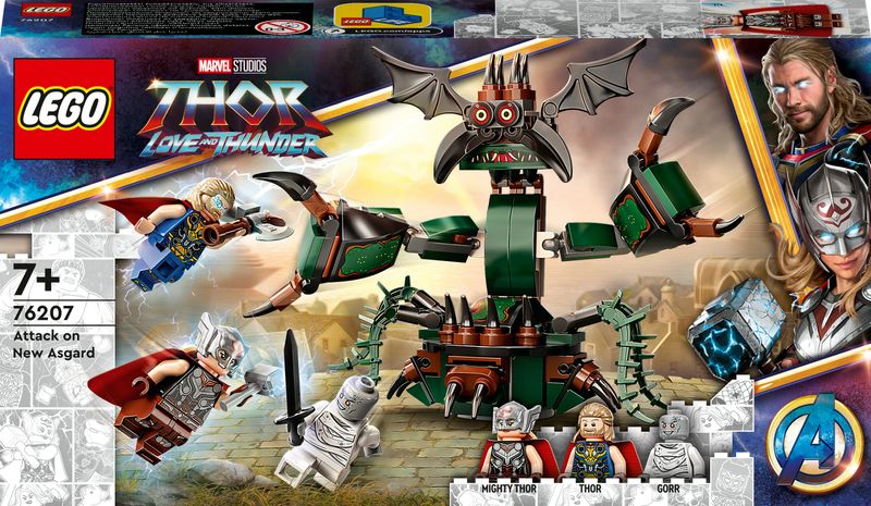 LEGO-Marvel-76207-Attacco-a-Nuova-Asgard-Giochi-per-Bambini-dai-7-Anni-Set-con-Thor-e-il-Martello-Stormbreaker-da-Costruire