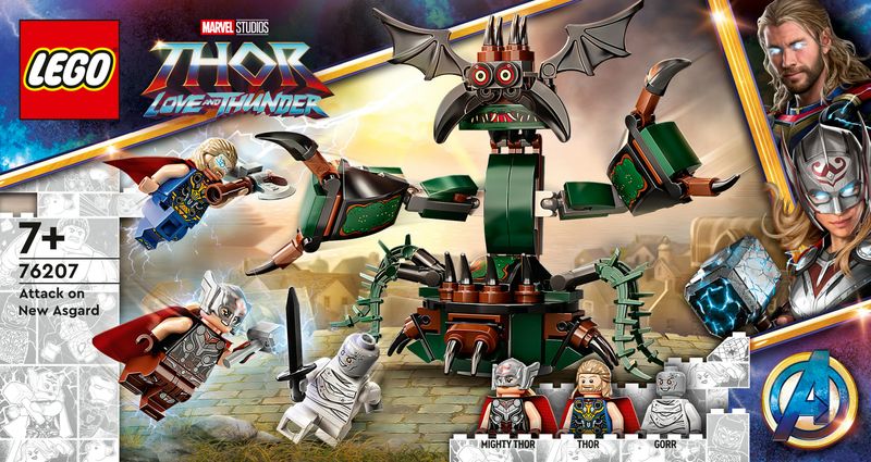 LEGO-Marvel-76207-Attacco-a-Nuova-Asgard-Giochi-per-Bambini-dai-7-Anni-Set-con-Thor-e-il-Martello-Stormbreaker-da-Costruire