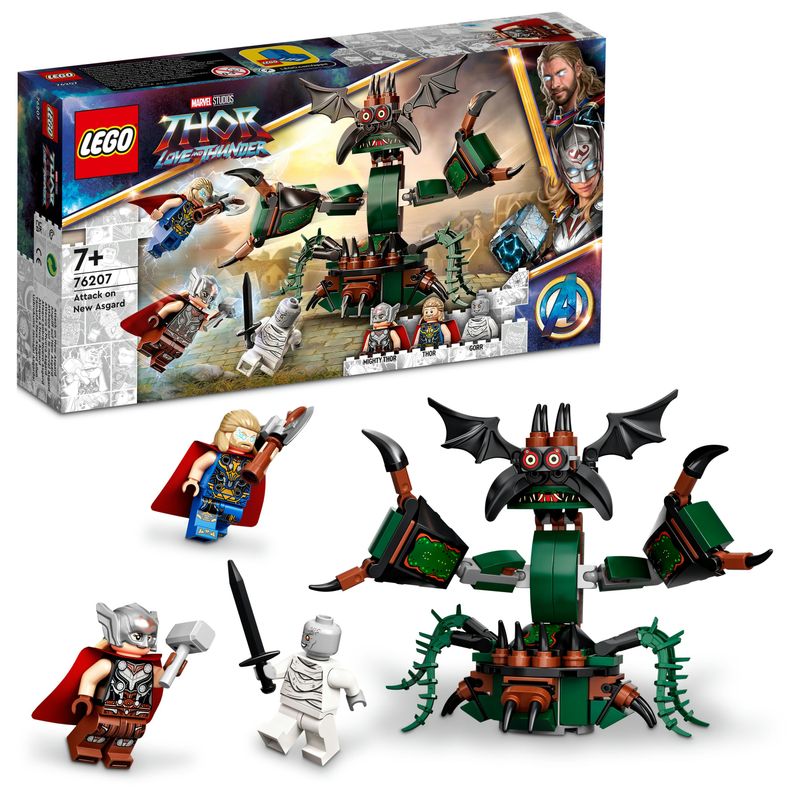 LEGO-Marvel-76207-Attacco-a-Nuova-Asgard-Giochi-per-Bambini-dai-7-Anni-Set-con-Thor-e-il-Martello-Stormbreaker-da-Costruire