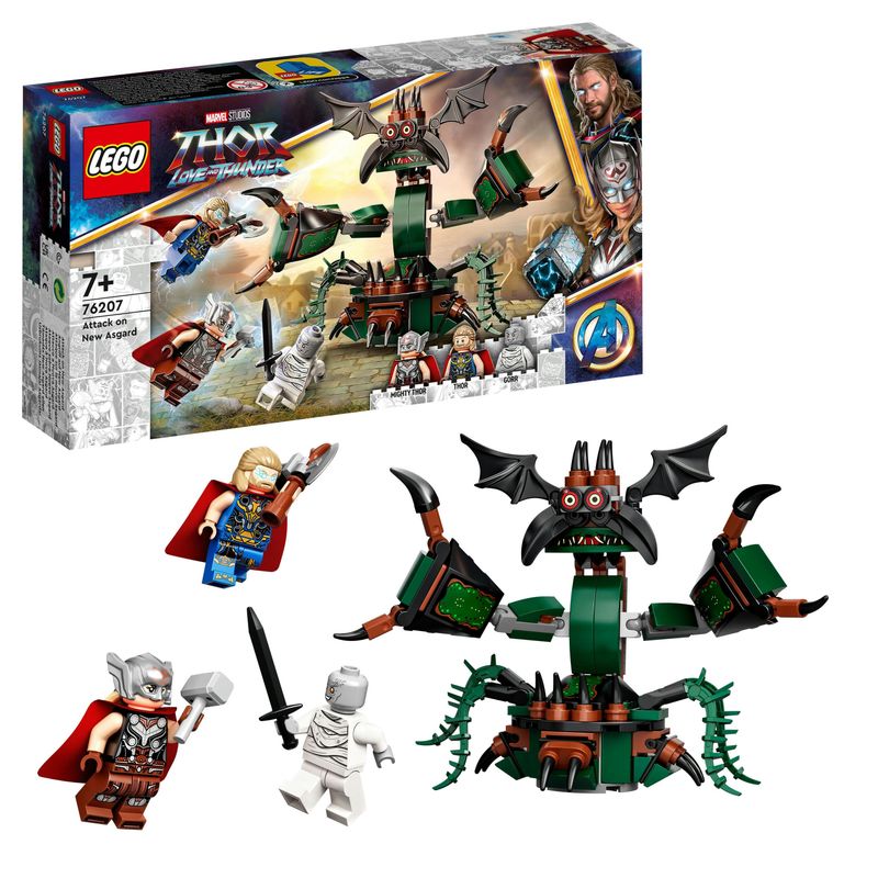 LEGO-Marvel-76207-Attacco-a-Nuova-Asgard-Giochi-per-Bambini-dai-7-Anni-Set-con-Thor-e-il-Martello-Stormbreaker-da-Costruire