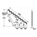 Coltello per carromiscelatore sp. 5mm 430x315mm adattabile Confezione da 1pz