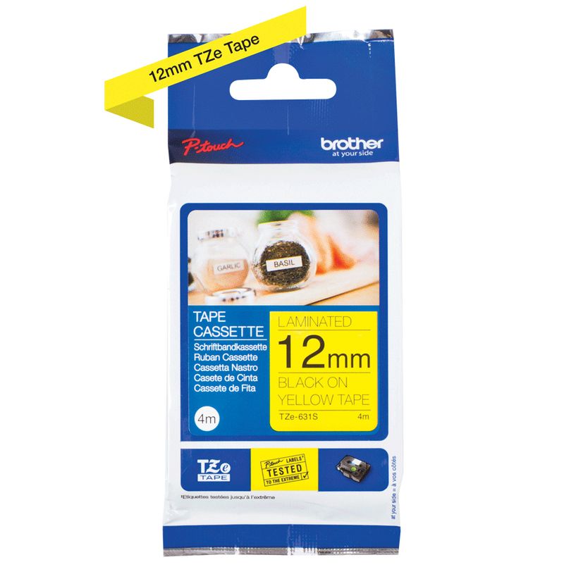 NASTRO-12MM-NERO-GIALLO-4M-TZE631S