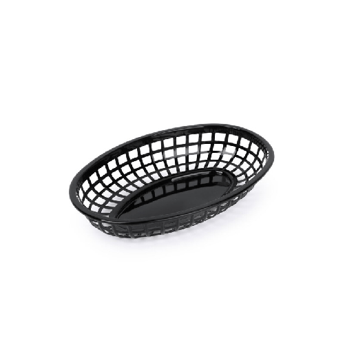 BigBuy Gourmet Cestino per il Pane Nero Plastica Ovale 24 x 15 x 4,5 cm (36 Unità)