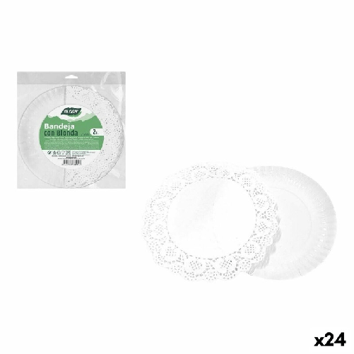 Algon Set di vassoi per Alimenti Algon Rotondo 25 cm 2 Pezzi (24 Unità)