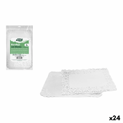 Algon Set di vassoi per Alimenti Algon Rettangolare 18 x 26 cm 3 Pezzi (24 Unità)
