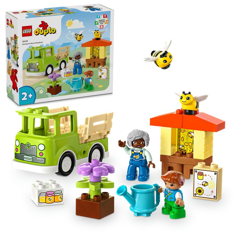 LEGO-DUPLO-10419-Cura-di-Api-e-Alveari-Gioco-Educativo-per-Bambini-in-eta--Prescolare-con-2-Personaggi-e-un-Camion-Giocattolo