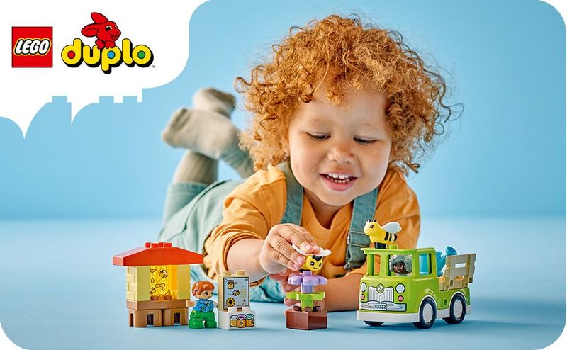 LEGO-DUPLO-10419-Cura-di-Api-e-Alveari-Gioco-Educativo-per-Bambini-in-eta--Prescolare-con-2-Personaggi-e-un-Camion-Giocattolo