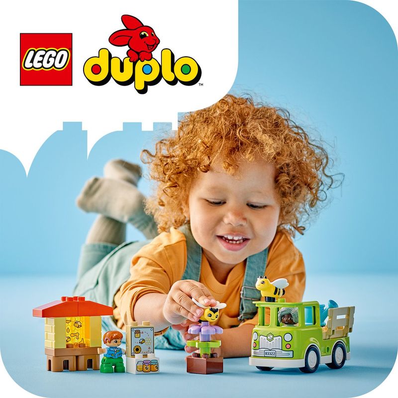 LEGO-DUPLO-10419-Cura-di-Api-e-Alveari-Gioco-Educativo-per-Bambini-in-eta--Prescolare-con-2-Personaggi-e-un-Camion-Giocattolo